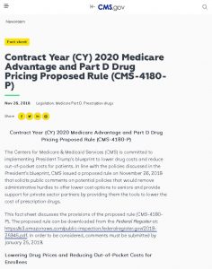 thumbnail of CMS Proposed Rule on Medicare Advantage and Part D Drug Pricing (CMS-4180-P)