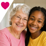 Grandmother and granddaughter