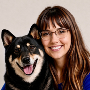 A picture of Hillary and her dog