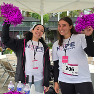 two women cheering