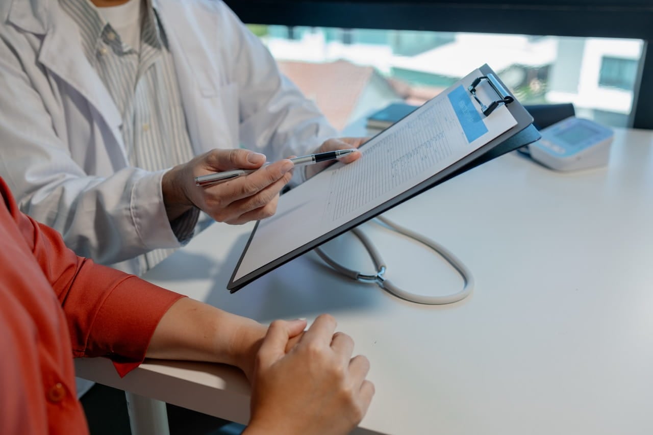 Doctor reviewing results with a client